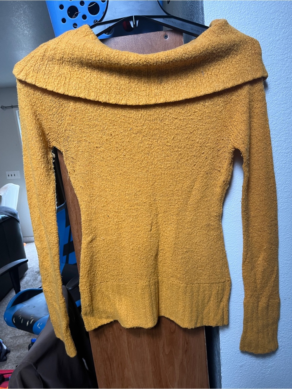 Rue21 Mustard Off-Shoulder Knit Sweater